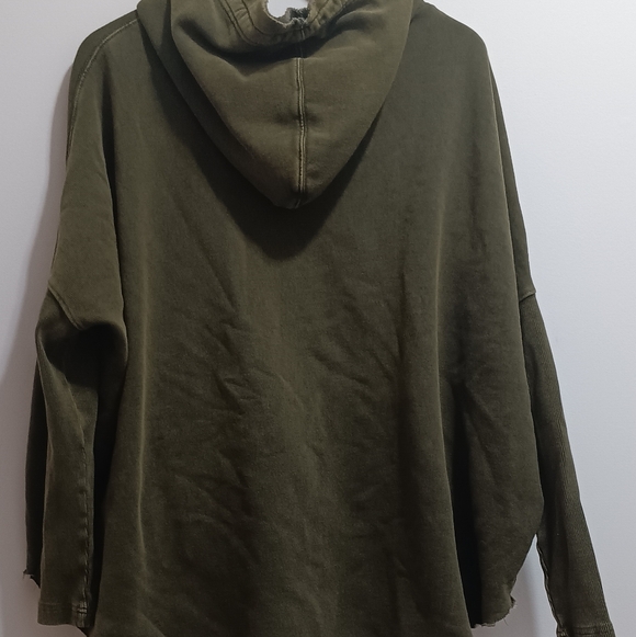 Free People Olive Green Hooded Zip-Up Jacket - Picture 6 of 6